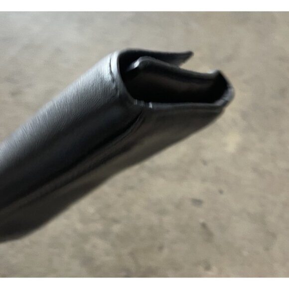 Coach Designer Black Gray Multi Pocket Flap Over Wallet Coin Zipper Pocket SZ 8” - Picture 8 of 16